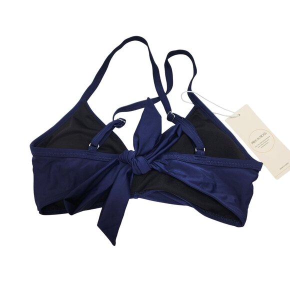 Womens Navy Tropical High Waisted Bikini Set Adjustable Straps Size S Dokotoo - Picture 6 of 9